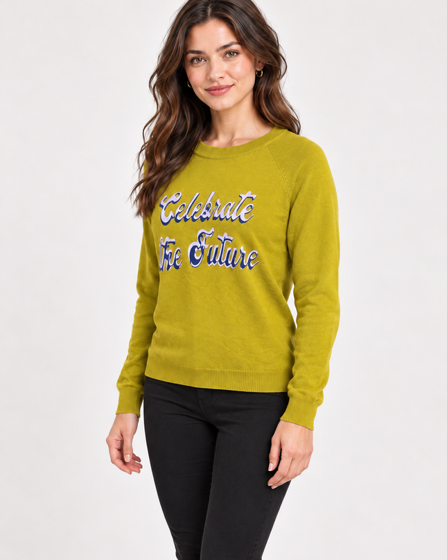 Women's Teal Celebrate the Future Knit Sweater
