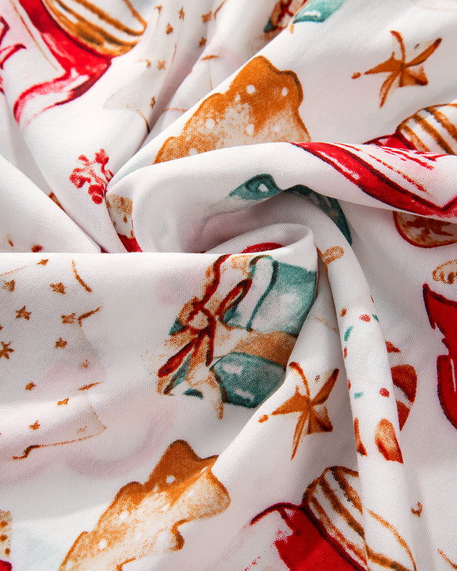 White Christmas  Long Sleeve Shirt  Pajama Set