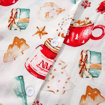 White Christmas  Long Sleeve Shirt  Pajama Set