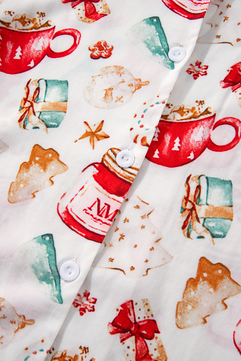 White Christmas  Long Sleeve Shirt  Pajama Set