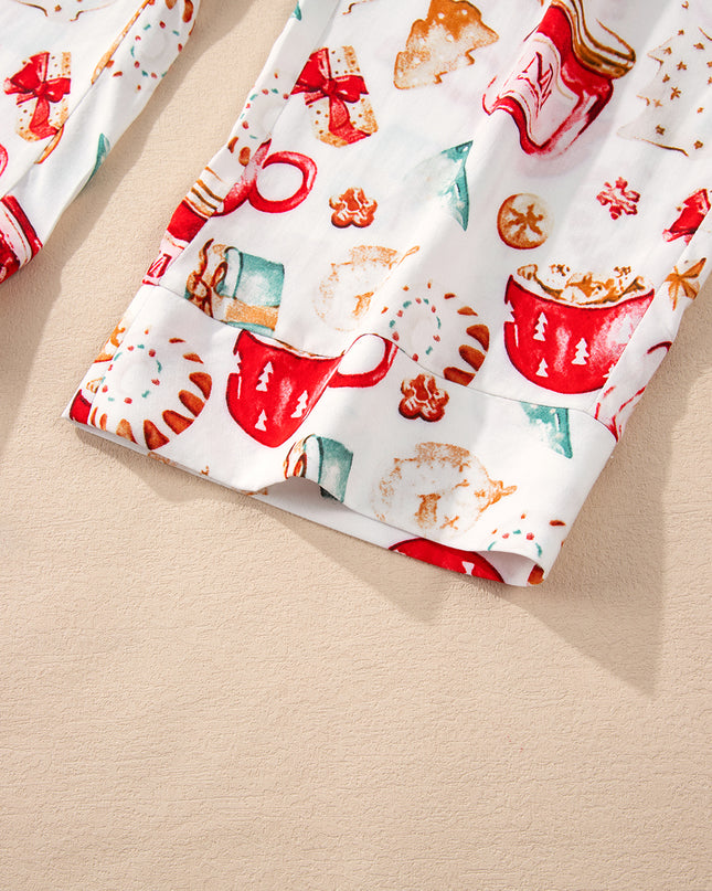 White Christmas  Long Sleeve Shirt  Pajama Set