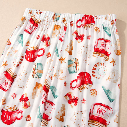 White Christmas  Long Sleeve Shirt  Pajama Set