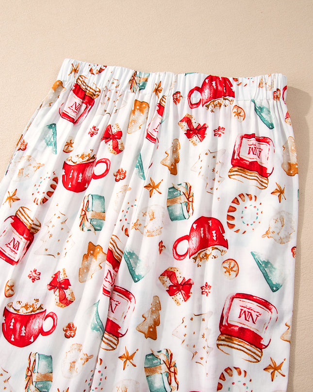 White Christmas  Long Sleeve Shirt  Pajama Set