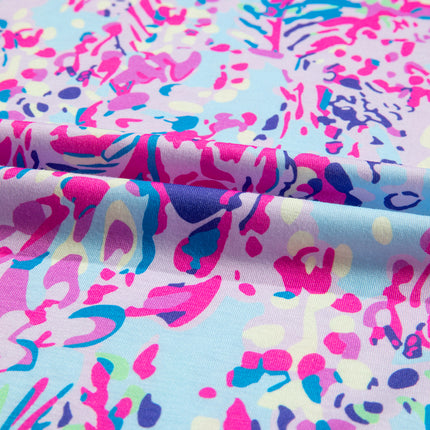 Purple Abstract Floral Print Sleeveless Maxi Dress