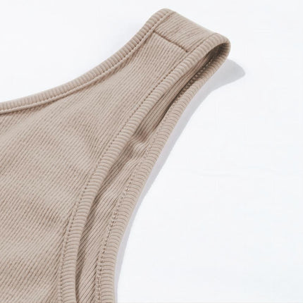 Smoke Gray Drawstring Pockets Sleeveless Jogger Jumpsuit