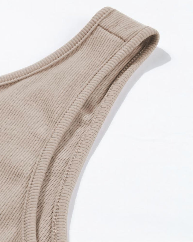 Smoke Gray Drawstring Pockets Sleeveless Jogger Jumpsuit