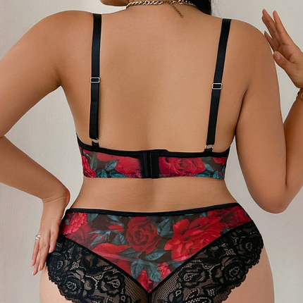 Plus Size Lingerie 2Pcs Set - Swaggy Fit