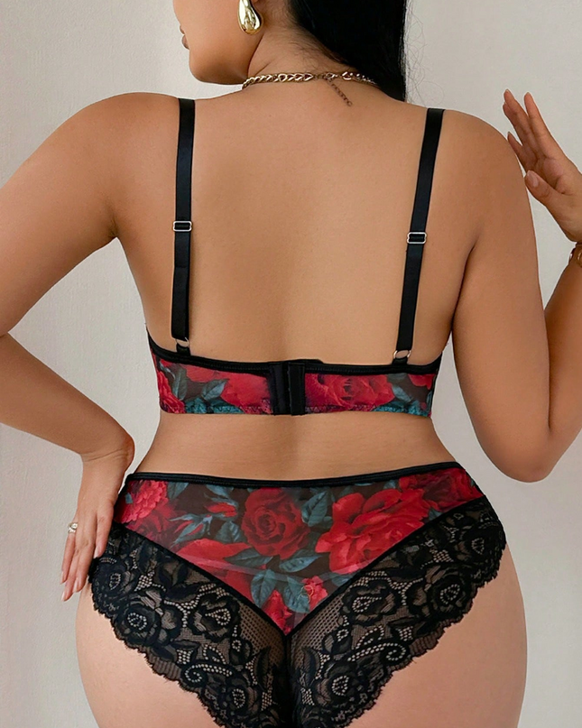 Plus Size Lingerie 2Pcs Set - Swaggy Fit