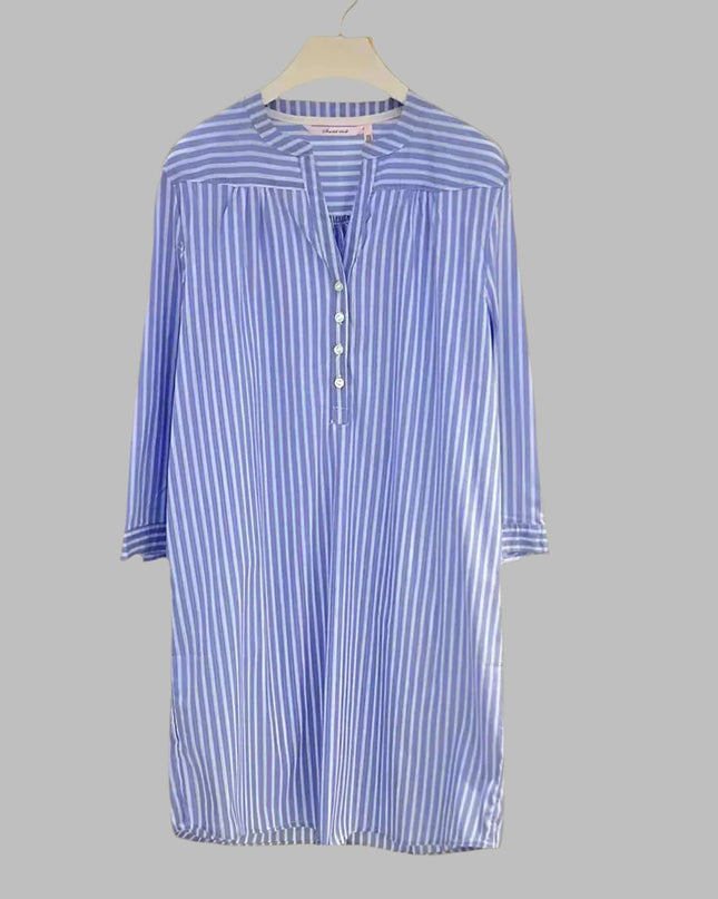 Pure Cotton Night Gown P.J Blue - Swaggy Fit