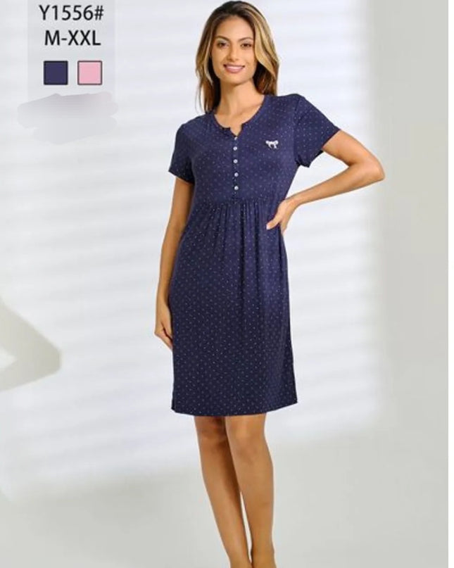 Super Soft Nightgown Sleepwear Short Sleeves