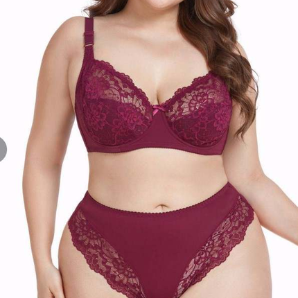 Unpadded Lace Bra With Underwire Support - Swaggy Fit