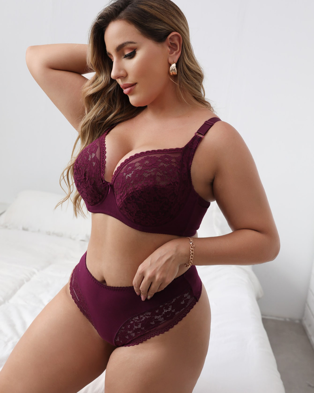 Unpadded Lace Bra With Underwire Support - Swaggy Fit