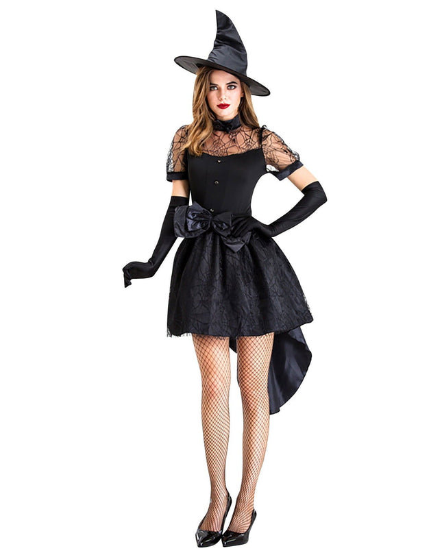Women Black Sexy Lace Mesh Hollow Costume - Swaggy Fit