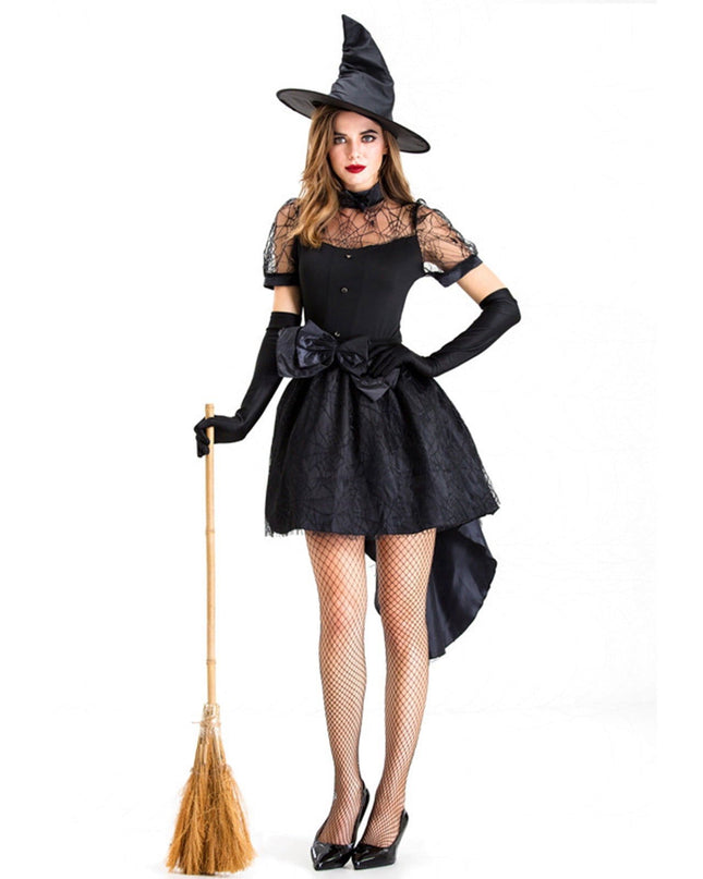 Women Black Sexy Lace Mesh Hollow Costume - Swaggy Fit