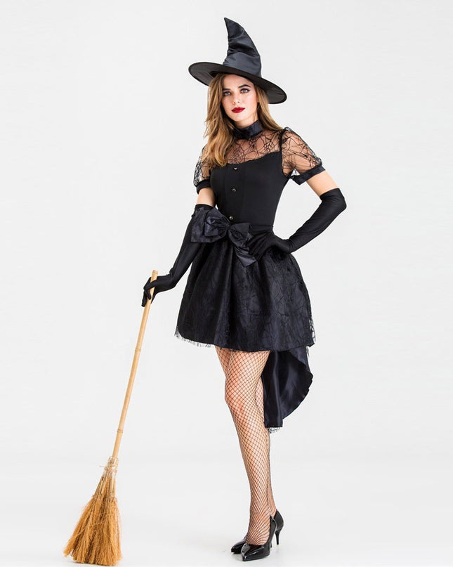 Women Black Sexy Lace Mesh Hollow Costume - Swaggy Fit