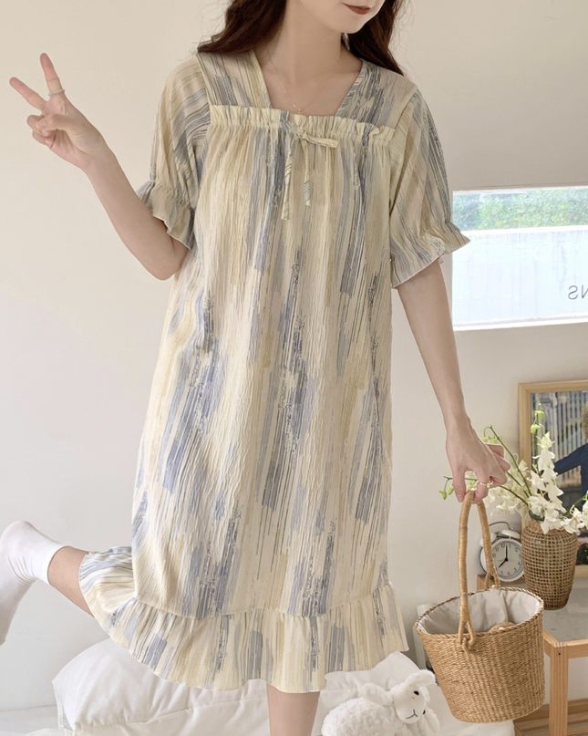 Women Cotton Blend Nightgown - Swaggy Fit