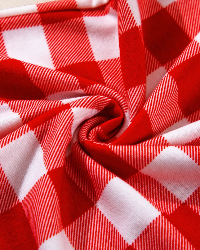 Fiery Red Christmas Plaid Pajama Set