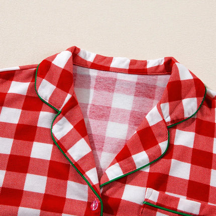 Fiery Red Christmas Plaid Pajama Set