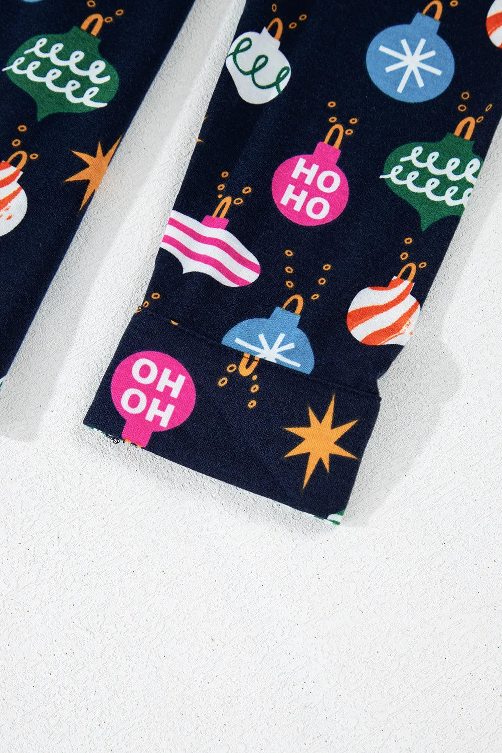 Navy Blue Christmas Lights Pajama Set