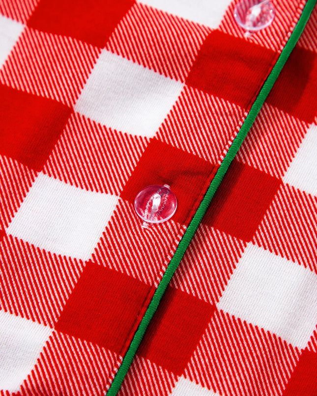Fiery Red Christmas Plaid Pajama Set