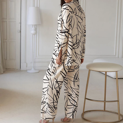 2pcs Women Cream Cotton Pjs