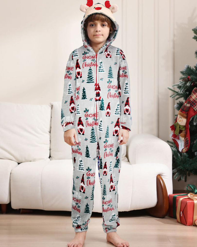 Christmas Flannel Fleece Warm Family Jumpsuit