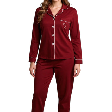 Valentine Pj's and Lounge Wear Set Red Top and Pant