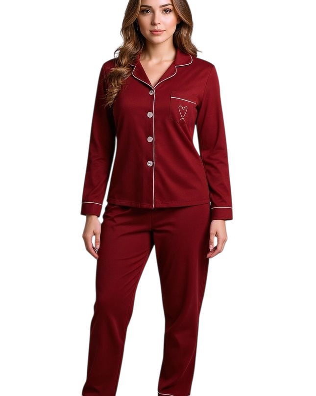 Valentine Pj's and Lounge Wear Set Red Top and Pant