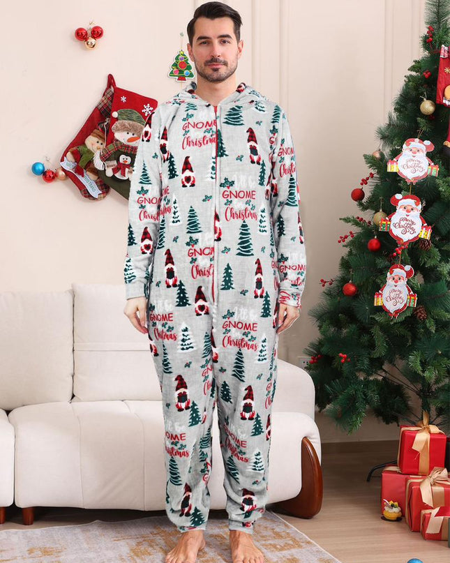 Christmas Flannel Fleece Warm Family Jumpsuit