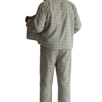 Men' Draft PJ' Set With Button Pants