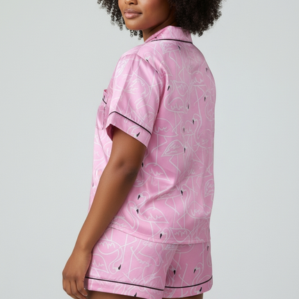 Top and Shorts Satin PJ's Set, Soft and Smooth Sleepwear.