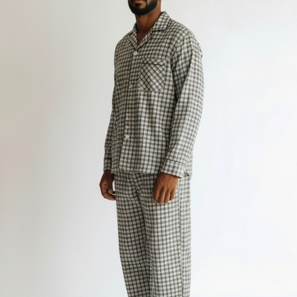 Men' Draft PJ' Set With Button Pants
