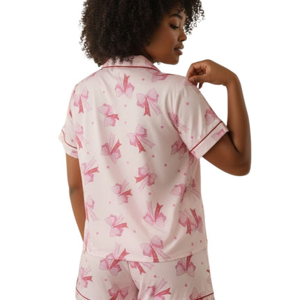 Ribbon Print Pj's Short and Short-Sleeve Top