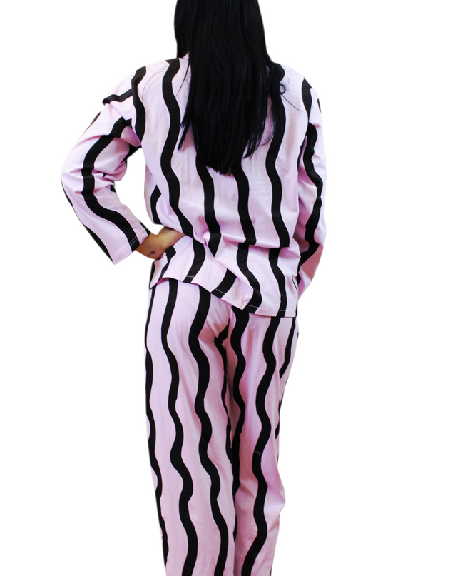 2pcs Women Pink Cotton Pjs