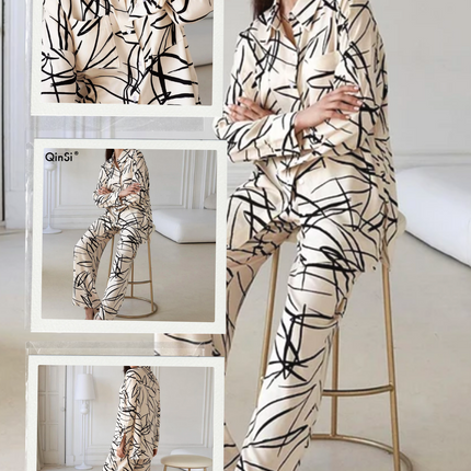 2pcs Women Cream Cotton Pjs