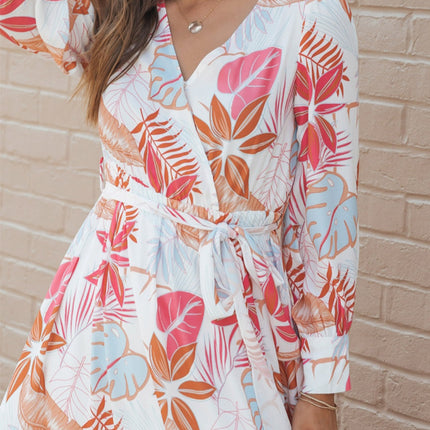 Long Sleeve Wrap V-Neck Slit Maxi Dress