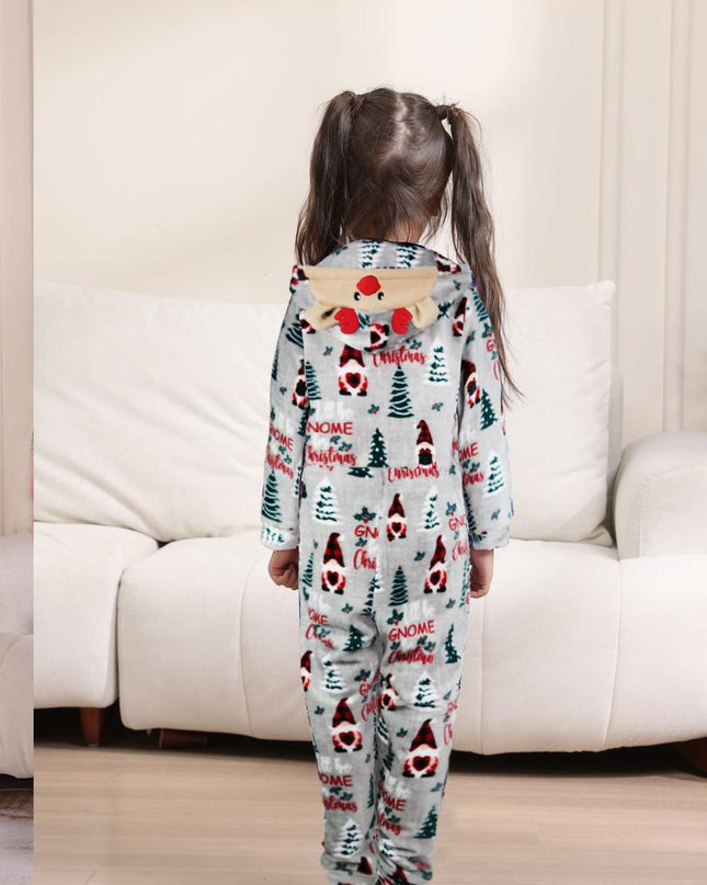 Christmas Flannel Fleece Warm Family Jumpsuit