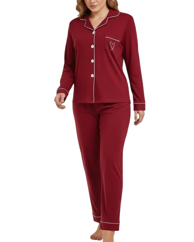 Valentine Pj's and Lounge Wear Set Red Top and Pant