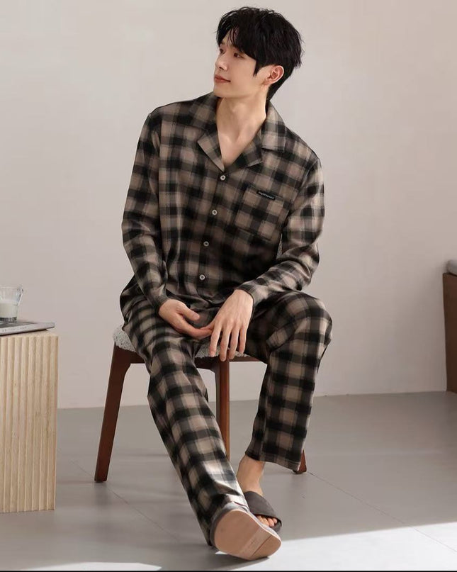 Men's Cotton Pjs in Drift Design