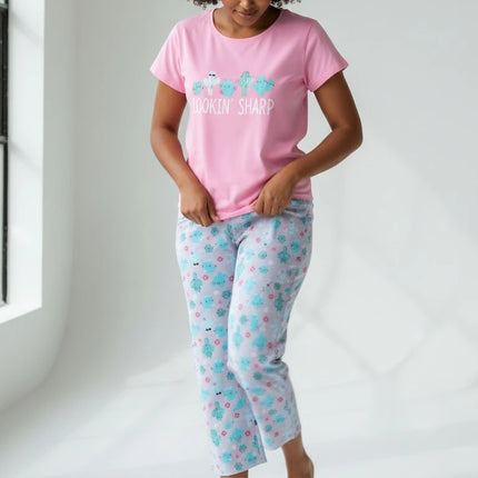 Pink Summer Short-Sleeve and Carpi's Pjs Cotton Blend Set