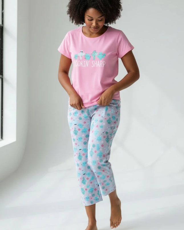 Pink Summer Short-Sleeve and Carpi's Pjs Cotton Blend Set