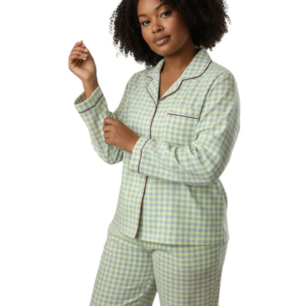 Draft Print PJ's Set with Elastic Waist Band