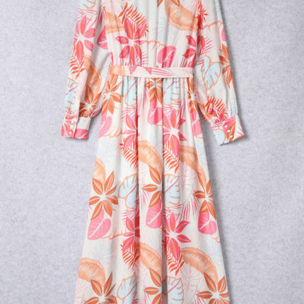 Long Sleeve Wrap V-Neck Slit Maxi Dress