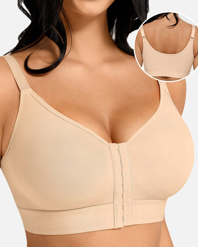 Post surgery full coverage front closure bra