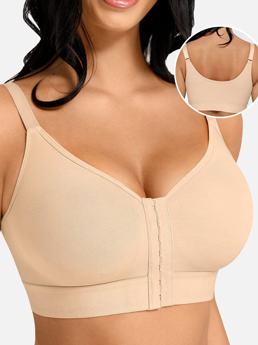 Post surgery full coverage front closure bra
