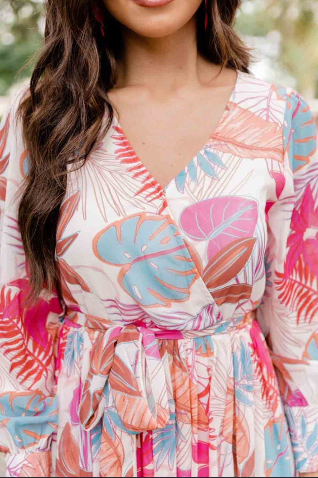 Long Sleeve Wrap V-Neck Slit Maxi Dress