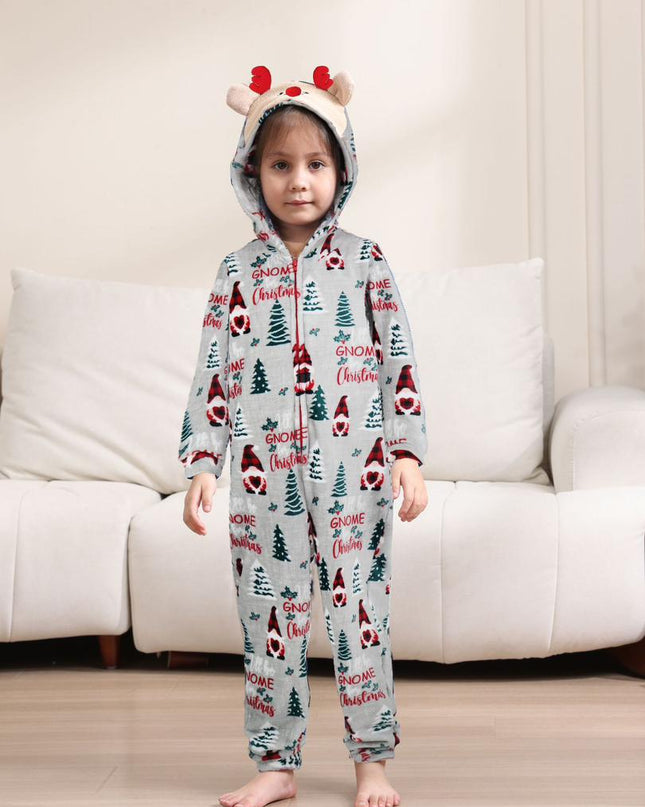 Christmas Flannel Fleece Warm Family Jumpsuit