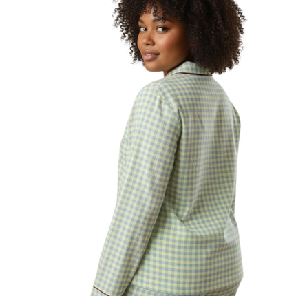Draft Print PJ's Set with Elastic Waist Band