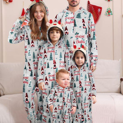 Christmas Flannel Fleece Warm Family Jumpsuit