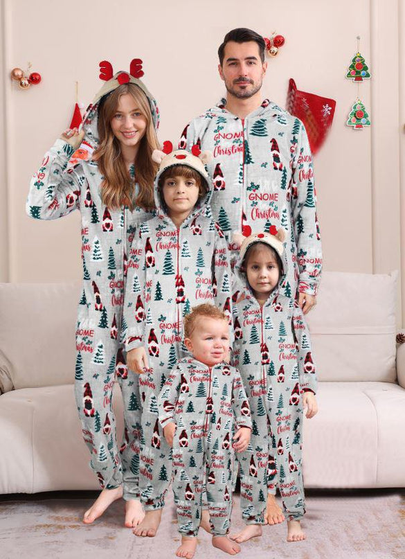 Christmas Flannel Fleece Warm Family Jumpsuit